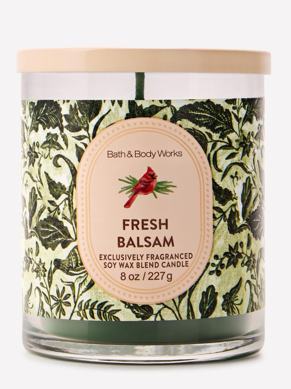 🌲 BBW Fresh Balsam Single Wick Candle ❄️✨ Green & Cream